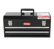 Durable Steel 20-inch 2-Drawer Tool Box, Tool Chest with Flip-up Lid, Black
