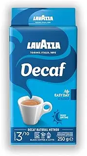 Lavazza, Decaf My Easy Day, Decaffeinated Ground Coffee, Ideal for Moka Pot or Filtered Coffee, Aromatic Notes of Almonds and Honey, 100% Arabica, Intensity 3/10, Medium Roasting, 250g