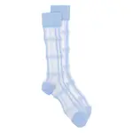[Stine Goya] Stine Goya Checked Sheer Socks ONE SIZE BLUE/WHITE