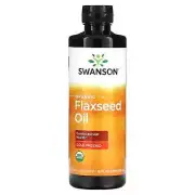 2 X Swanson, Organic Flaxseed Oil, 16 fl oz (473 ml)
