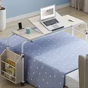 Over-Bed Tables, Tiltable movement with castors and laptop holder and length adjustable for laptop computer table on bed(A,120cm)