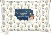 Toddler Pillow with Pillowcase - My Little Dreamy Pillow - Organic Cotton Toddler Pillows for Sleeping, Kids Pillow, Travel Pillows for Sleeping, Mini Pillow, Toddler Bed Pillows (Hot Air Balloon)