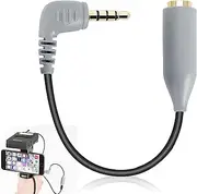 TRS to TRRS Adapter 3.5mm Microphone Audio Adapter Cable for All iPhone and Android Smartphones and Tablets (Grey)
