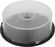 CD/DVD Cake Box Spindle CD/DVD Storage Box Empty Dvd Storage Bucket 25 Disc Capacity Clear with Black Base