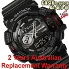 CASIO G-SHOCK ANALOG DIGITAL WATCH GA-400 BLACK x BLACK GA-400-1B 2Y WARRANTY