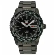 SEIKO 5 Sports SRP129K1 Automatic Watch 4R36 Steel World Time Black Day Date GMT