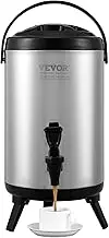 VEVOR Stainless Steel Insulated Beverage Dispenser, 17.2 Liter, Thermal Hot and Cold Drink Server Dispenser with Spigot Handle, Food-Grade for Hot Tea Coffee Water Restaurant Drink Shop