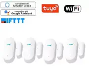 Set of 4, WiFi Smart Door & Window Alarm Sensor for Alexa & Google