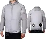 [ZRDSZWZ] Reliable Men's Cooling Fan Jacket Lightweight Mesh Fabric for Summer Outdoor Work. (Color : Gray, Size : XX-Large)