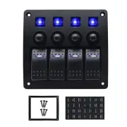 4 Gang Waterproof Marine Rocker Switch Panel for Car RV Truck - ON/Off Toggle...