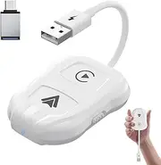 2-in-1 Wireless Apple CarPlay & Android Auto Wireless Adapter Plug and Play Wireless Dongle Automatic Connection Wired CarPlay to Wireless & Wired Android Auto to Wireless