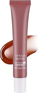 VRAIKO 2-in-1 Silky Lip Butter Balm & Lip Gloss, Hydration with Shea & Olive Oil Blend, Non-Sticky Moisture for Chapped Lips, Natural Ingredients (Vanilla Beige)