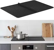 DJAPWPX Stove Top Cover Silicone Glass Stove Cover Heat Resistant Stove Top Protector Waterproof Cooktop Protector Dishwasher Safe Stove Top Cover Mat for Electric Stove Glass Top Stove (Black)