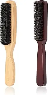 2Pcs Bristle Hair Brush Slick Back Hair Brush Boar Bristle Hair Brush, Bristle Hair Brush Slick Back Hair Brush Boar Bristle Hair Brush,Boar Bristle Teasing Hair Brush Boar Bristle Training Hair Brush