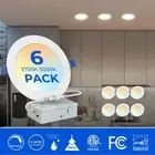 TOZING Integrated LED 6 in. Round Canless Recessed Light Flush Mount Selectable