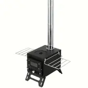 Portable Black Outdoor Stove with Fireplace