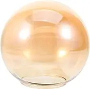 Veemoon Amber Glass Globes Shade Replacement, Round Glass Globe Lampshade Glass Ball Light Covers Opal Sphere Shade Light Bulb Cage Guard Fixtures for B