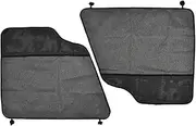 XhuangTech 2 Car Door Protectors, Anti Pet Scratching Waterproof Vehicle Door Covers Guard Interior Panel, Universal Oxford Black Car Dog Net Barrier with Strong Suction Cups for Car Truck SUV Pickup