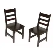 Lipper International Child's Chair, Set of 2 - Espresso Brown, Wood
