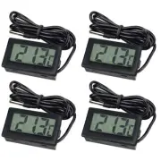Black Digital LCD Thermometer for Refrigerator Freezer Aquarium 4pcs Set