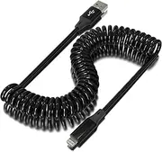 Coiled Lightning Cable iPhone Charger Cable for Car [Apple MFi Certified], Retractable Apple Carplay Cable Lightning Cord Compatible with iPhone14/13/12/11 Pro Max/XS MAX/XR/XS/X/8/7/Plus/iPad/iPod