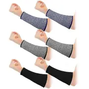 3 Pairs Arm Protectors for Thin Skin and Bruising Cut Forearm Sleeve Level 5 Arm Burn Protection Sleeve Black Blue Gray
