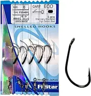 PRO FILSTAR Carp Fishing Hook Set with Leader & Swivel 5 Pieces, N6, Braided Line 25 cm - Fishing Carp Accessories - Carp Fishing Hook - Boilies & Pellet Hooks - Method Feeder - Leader Line - Sport