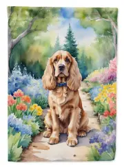 Cocker Spaniel Buff Spring Garden Path Flag