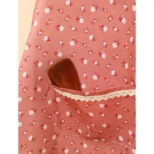 小碎花圍裙 粉色 有口袋