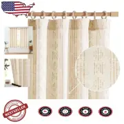 Chic Boho Curtains - Light Filtering Taupe 63 Inch Panels - 2 for Bedroom & L...