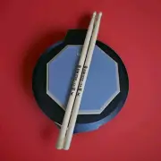Gray 8 inch Drum & 5A DRUMSTICKS Silent Snare DumDrum For Practice & Learning!