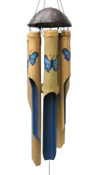 Gift & Garden Blue Butterfly: Small Bamboo Wind Chimes with Beautiful Sound -...