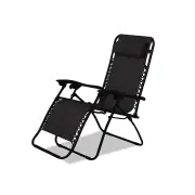 Zero Gravity Lounge Outdoor Portable Textilene Recliner – Black