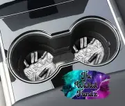 We The People Black White America Car Coasters Set Of 2 Cup Holder Car Gift