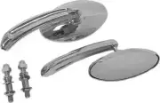 Harddrive Chrome Oval Side Mirror Set Pr for Harley Heritage Springer 97-03
