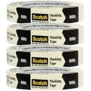 3M Scotch Masking Tape Beige 24mmx55m Pack 4 Rolls BULK