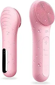 Facial Cleansing Brush Face Scrubber Waterproof and Rechargeable Face Scrub Brush for Men & Women,Deep Cleansing,Gentle Exfoliating, Firm Massage, Electric Face Washer (Pink)