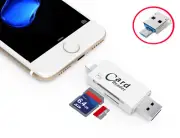3IN1 Micro SD TF SDHC Card Reader for iPhone 14 13 12 11 X 8 7 6 iPad Android PC
