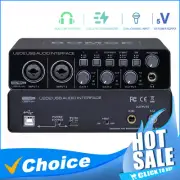USB Audio Interface with Mic Preamplifier XLR/TSR/TS Ports 48V 32-Bit/192kHz