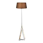 Apollo Polished Steel Floor Lamp - Black Shade