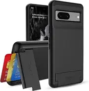 [Teelevo] Dual Layer Wallet Case for Google Pixel 7 (2022), Protective Case with 3-Card Storage for Google Pixel 7 - Black