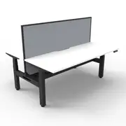1800Mm Workstation With Screen And Cable Tray Natural White And Black