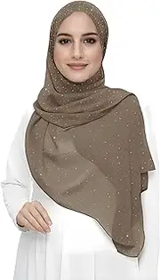 [Lina & Lily] Shimmer Gold Glitters Chiffon Hijab Scarf