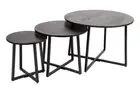 Set Of 3 Rio Black Round Nested Mango Wood Coffee Table