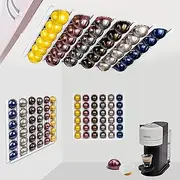 KreAid Nespresso Pods Holder, K-Cup Organizer Storage for Bar Accessories, Wall Mount Under Cabinet Coffee Maker