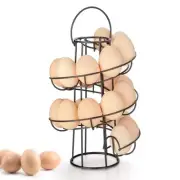 Spiral Egg Skelter Dispenser Rack Metal Storage Holder Display Countertop Black