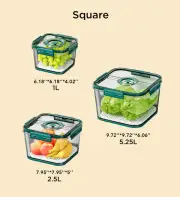 Joybos® Refrigerator Organizer Bins Superior Food Storage Container with Freshness Timer Lid GREEN/SQUARE SET