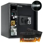 Voncabay Money Safe Box for Home with Sensor Light & Fireproof Money Bag, Sec...