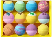 Lagunamoon Bath Bombs Gift Set, 12 Pack Handmade Natural & Organic Bath Bombs