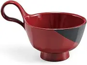 J-Kitchens Totty Vortex Soup Bowl (Soup Bowl, Bowl, Wan, Lacquerware), Crescent Painted Separation, Black/Vermilion, 5.5 x 4.1 x 2.6 inches (13.9 x 10.4 x 6.5 cm), Heat Resistant ABS Resin, Made in